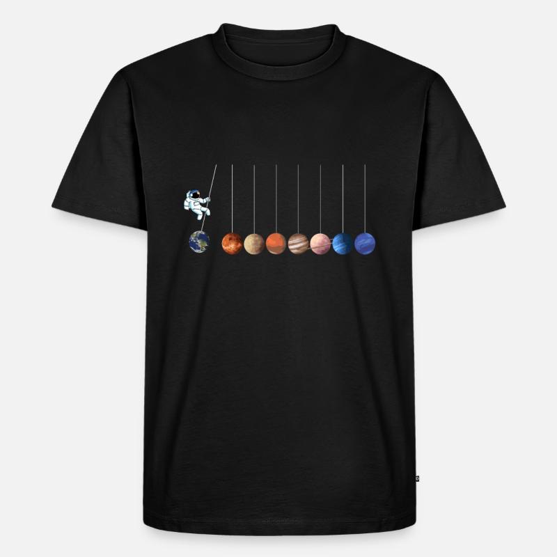 Astronaut Space Universe Planets - Männer Premium Bio T-Shirt - Schwarz