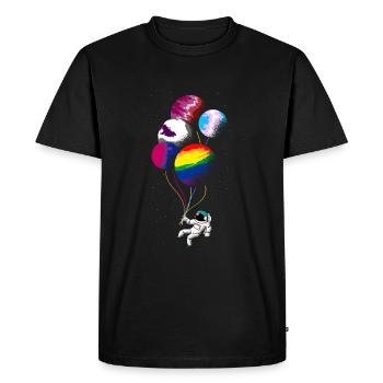Astronautes LGBT Planètes LGBTQ - T-shirt Premium bio Homme - noir - Devant - Nico (187cm)