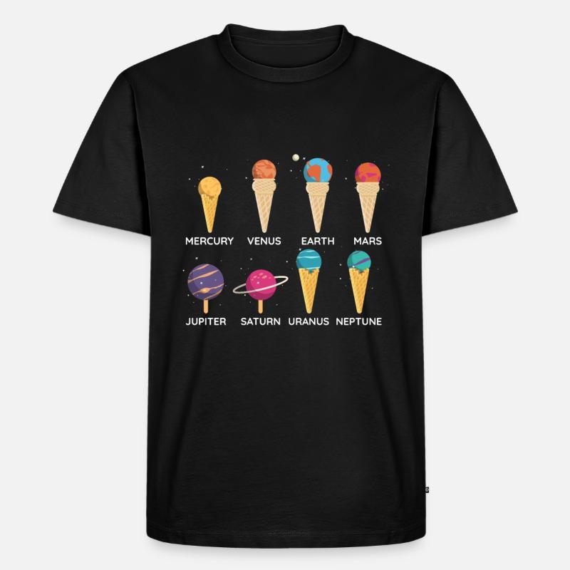 Sonnensystem-Eiscreme - Männer Premium Bio T-Shirt - Schwarz