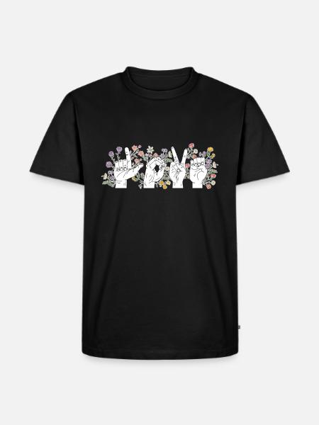 Sign language Love Valentines Day - Men's Premium Organic T-Shirt - black
