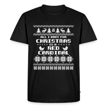 Cardinal Rouge Cardinal Rouge Noël Cardinalis - T-shirt Premium bio Homme - noir - Devant - Nico (187cm)