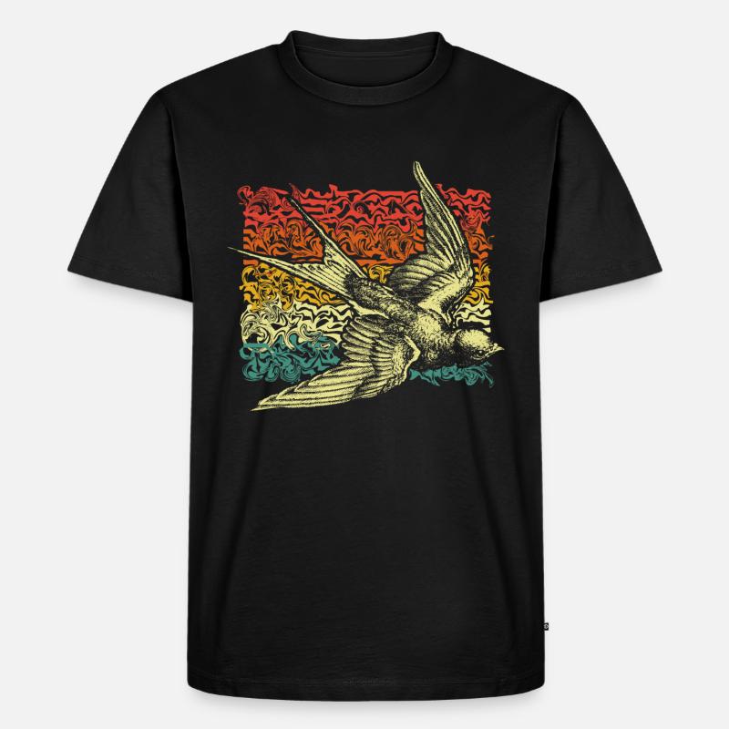 Vogel Schwalbe - Männer Premium Bio T-Shirt - Schwarz
