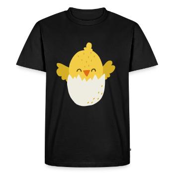 poussin - T-shirt Premium bio Homme - noir - Devant - Nico (187cm)