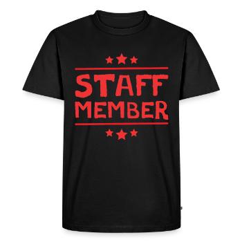 Membre du personnel - T-shirt Premium bio Homme - noir - Devant - Nico (187cm)