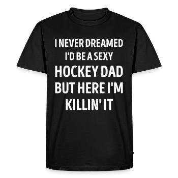 Hockey Dad Funny Dad Joke - Men's Premium Organic T-Shirt - black - Front - Nico (187cm)