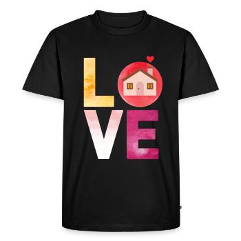 LOVE Home House Home - Men's Premium Organic T-Shirt - black - Front - Nico (187cm)