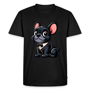 French Bulldog 5 - Men's Premium Organic T-Shirt - black - Front - Nico (187cm)