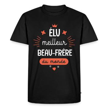 Meilleur Beau-frère du monde Cadeau Beau frère - T-shirt Premium bio Homme - noir - Devant - Nico (187cm)