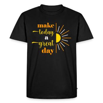 Faites d’aujourd’hui un grand jour - T-shirt Premium bio Homme - noir - Devant - Nico (187cm)