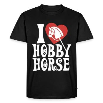 J’aime hobby cheval - Coeur - Hobby - T-shirt Premium bio Homme - noir - Devant - Nico (187cm)
