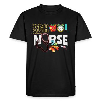 School Nurse School Nurse Gift - Men's Premium Organic T-Shirt - black - Front - Nico (187cm)