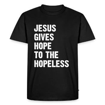 Jesus Gives Hope To The Hopeless - Men's Premium Organic T-Shirt - black - Front - Nico (187cm)