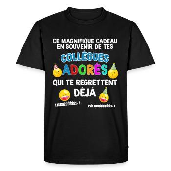 Collègues. Idée cadeau drôle - T-shirt Premium bio Homme - noir - Devant - Nico (187cm)