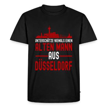 Düsseldorf - Männer Premium Bio T-Shirt - Schwarz - Vorne - Nico (187cm)
