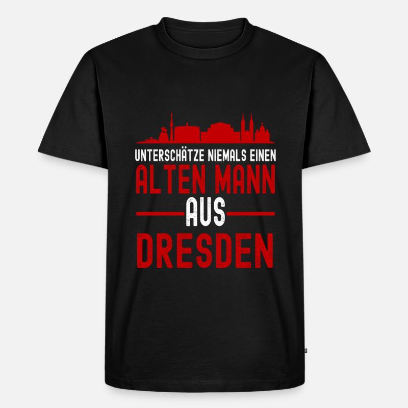 Dresden - Männer Premium Bio T-Shirt - Schwarz