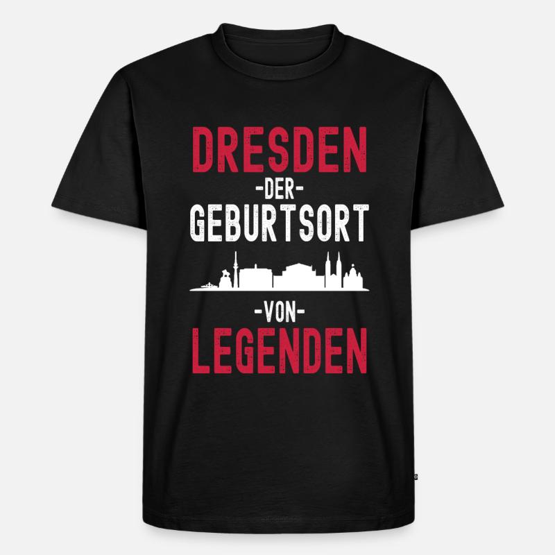 Dresden - Männer Premium Bio T-Shirt - Schwarz