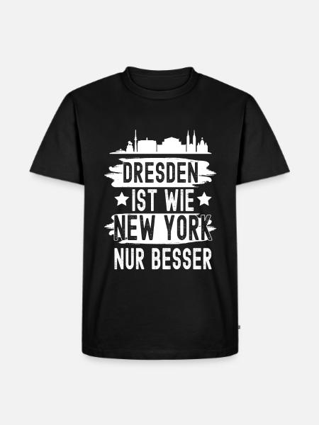 Dresden - Männer Premium Bio T-Shirt - Schwarz
