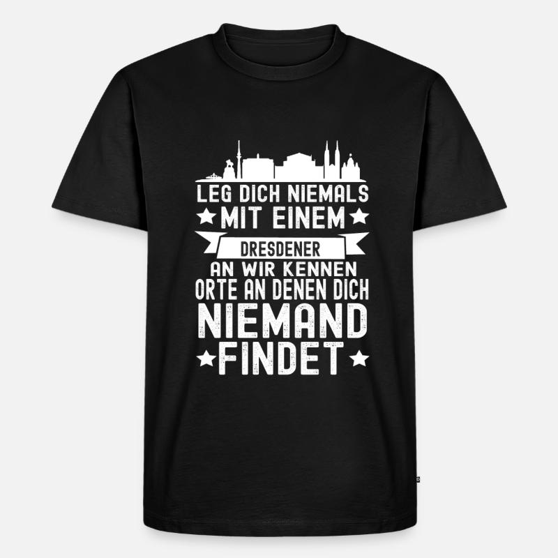 Dresden - Männer Premium Bio T-Shirt - Schwarz