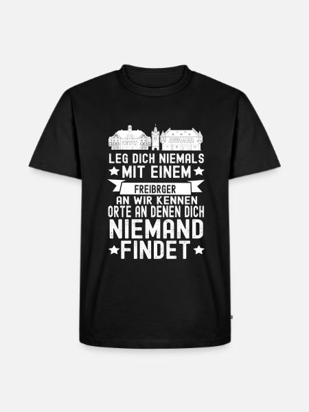 Freiburg Bayern Skyline - Männer Premium Bio T-Shirt - Schwarz