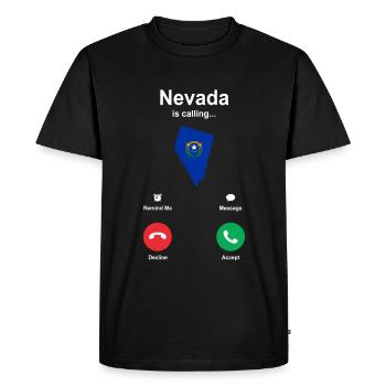 Nevada - Men's Premium Organic T-Shirt - black - Front - Nico (187cm)
