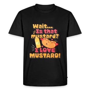 Cadeau du matin à la moutarde - T-shirt Premium bio Homme - noir - Devant - Nico (187cm)