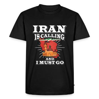 Funny Iran Flag Trip - Men's Premium Organic T-Shirt - black - Front - Nico (187cm)