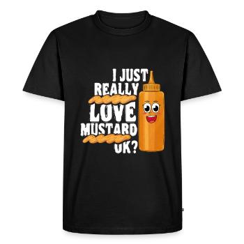 Cadeau d’amour à la moutarde - T-shirt Premium bio Homme - noir - Devant - Nico (187cm)