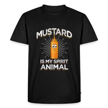 Cadeau du matin à la moutarde - T-shirt Premium bio Homme - noir - Devant - Nico (187cm)