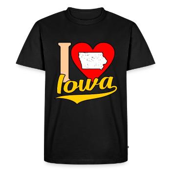 Accueil Iowa Cadeau - T-shirt Premium bio Homme - noir - Devant - Nico (187cm)