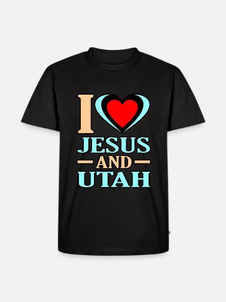 Aimer Jésus et Utah Gift - T-shirt Premium bio Homme - noir