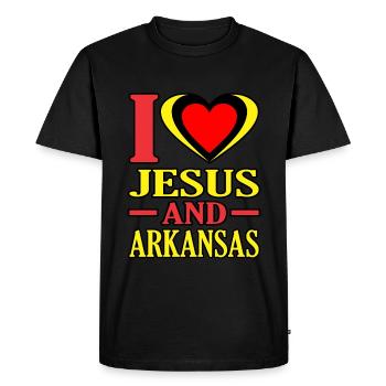Aimer Jésus Arkansas Cadeau - T-shirt Premium bio Homme - noir - Devant - Nico (187cm)
