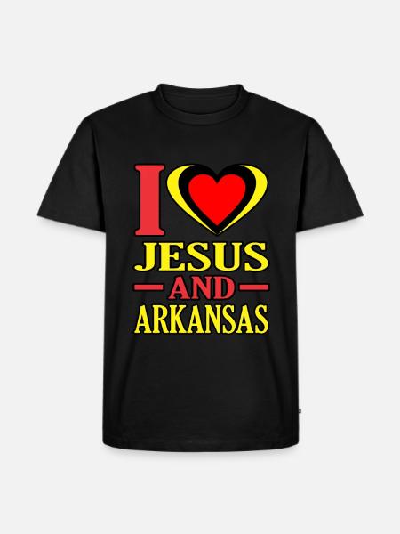 Love Jesus Arkansas Gift - Men's Premium Organic T-Shirt - black