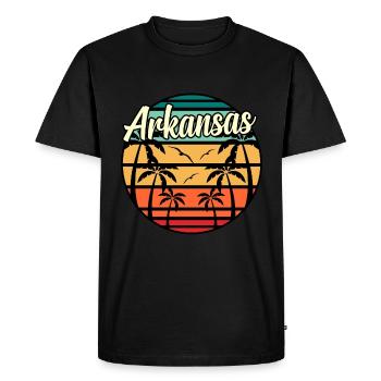 Cadeau de voyage en Arkansas - T-shirt Premium bio Homme - noir - Devant - Nico (187cm)