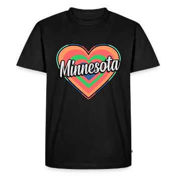 Cadeau de cœur coloré du Minnesota - T-shirt Premium bio Homme - noir - Devant - Nico (187cm)