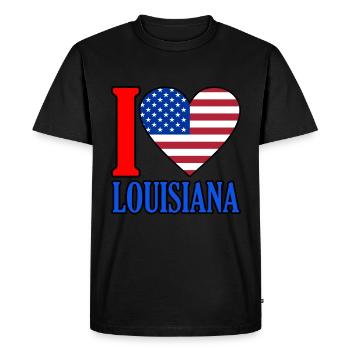 I Love Flag Gift Louisianas Usa - T-shirt Premium bio Homme - noir - Devant - Nico (187cm)