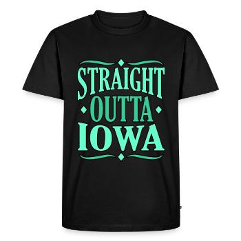 Directement de Iowa Gift - T-shirt Premium bio Homme - noir - Devant - Nico (187cm)