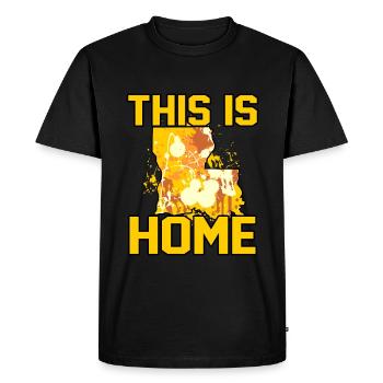 Accueil Louisiane Cadeau - T-shirt Premium bio Homme - noir - Devant - Nico (187cm)