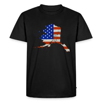 Alaska State US Flag Gift - Men's Premium Organic T-Shirt - black - Front - Nico (187cm)