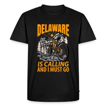 Delaware Adventurous Gift - Men's Premium Organic T-Shirt - black - Front - Nico (187cm)