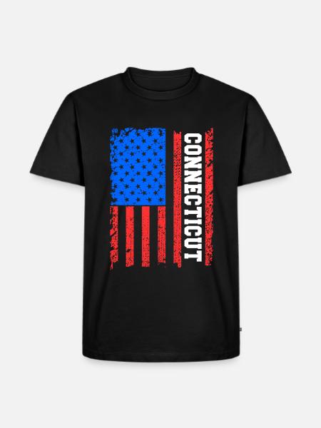 Connecticut Usa flag gift - Men's Premium Organic T-Shirt - black