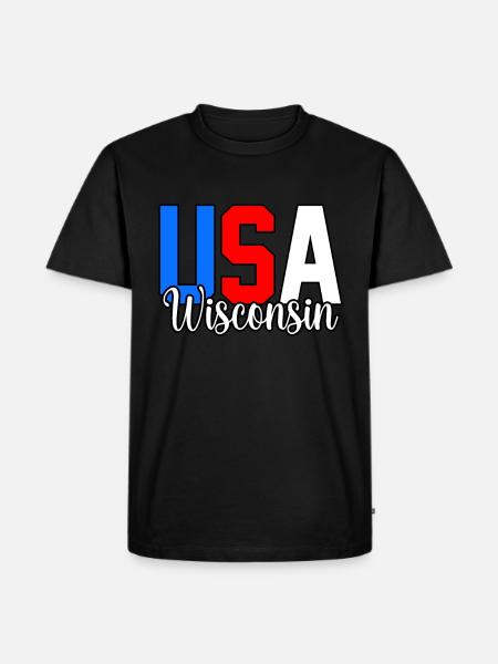 Usa Wisconsin Gift - Men's Premium Organic T-Shirt - black