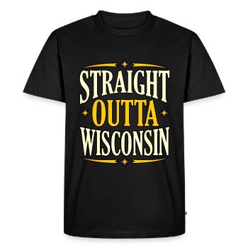 Straight Outta Wisconsin gift - Men's Premium Organic T-Shirt - black - Front - Nico (187cm)