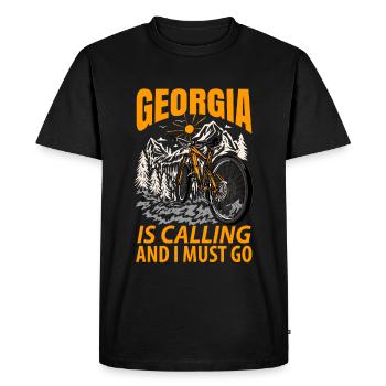 Visite à Georgia Gift - T-shirt Premium bio Homme - noir - Devant - Nico (187cm)