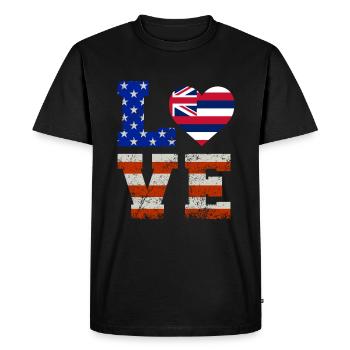 Cher cadeau hawaï - T-shirt Premium bio Homme - noir - Devant - Nico (187cm)