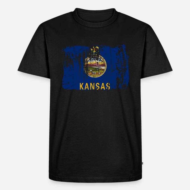 Kansas Home Pride Geschenk - Männer Premium Bio T-Shirt - Schwarz