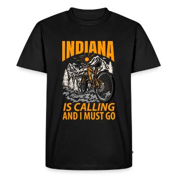 Indiana travel gift - Men's Premium Organic T-Shirt - black - Front - Nico (187cm)