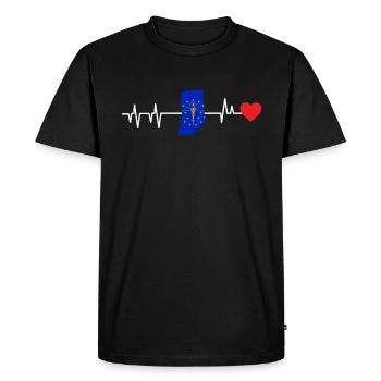 Indiana heartbeat gift - Men's Premium Organic T-Shirt - black - Front - Nico (187cm)