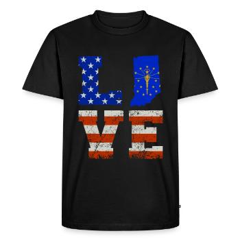 Dear Indiana Gift - Men's Premium Organic T-Shirt - black - Front - Nico (187cm)