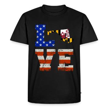 Cher cadeau maryland - T-shirt Premium bio Homme - noir - Devant - Nico (187cm)