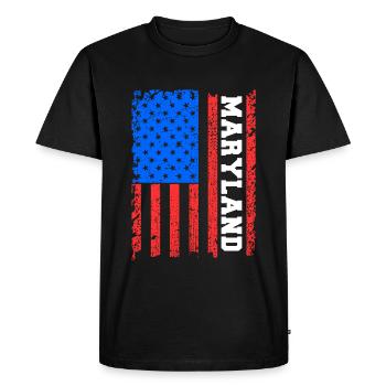 Cadeau du drapeau maryland usa - T-shirt Premium bio Homme - noir - Devant - Nico (187cm)